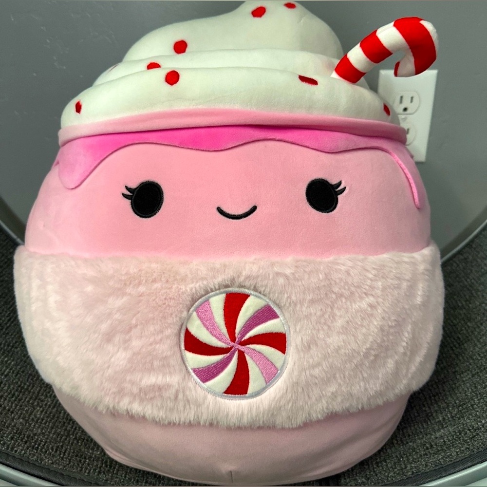 Squishmallow Ethel the peppermint hot cocoa